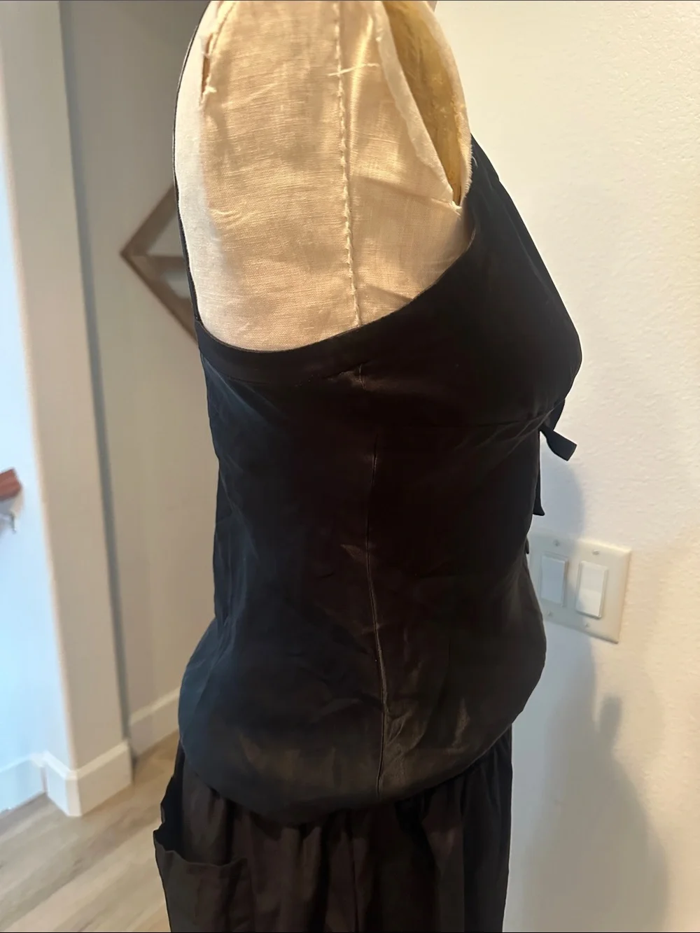 J. Crew Black Satin Cami Pajama Top with Front Tie
